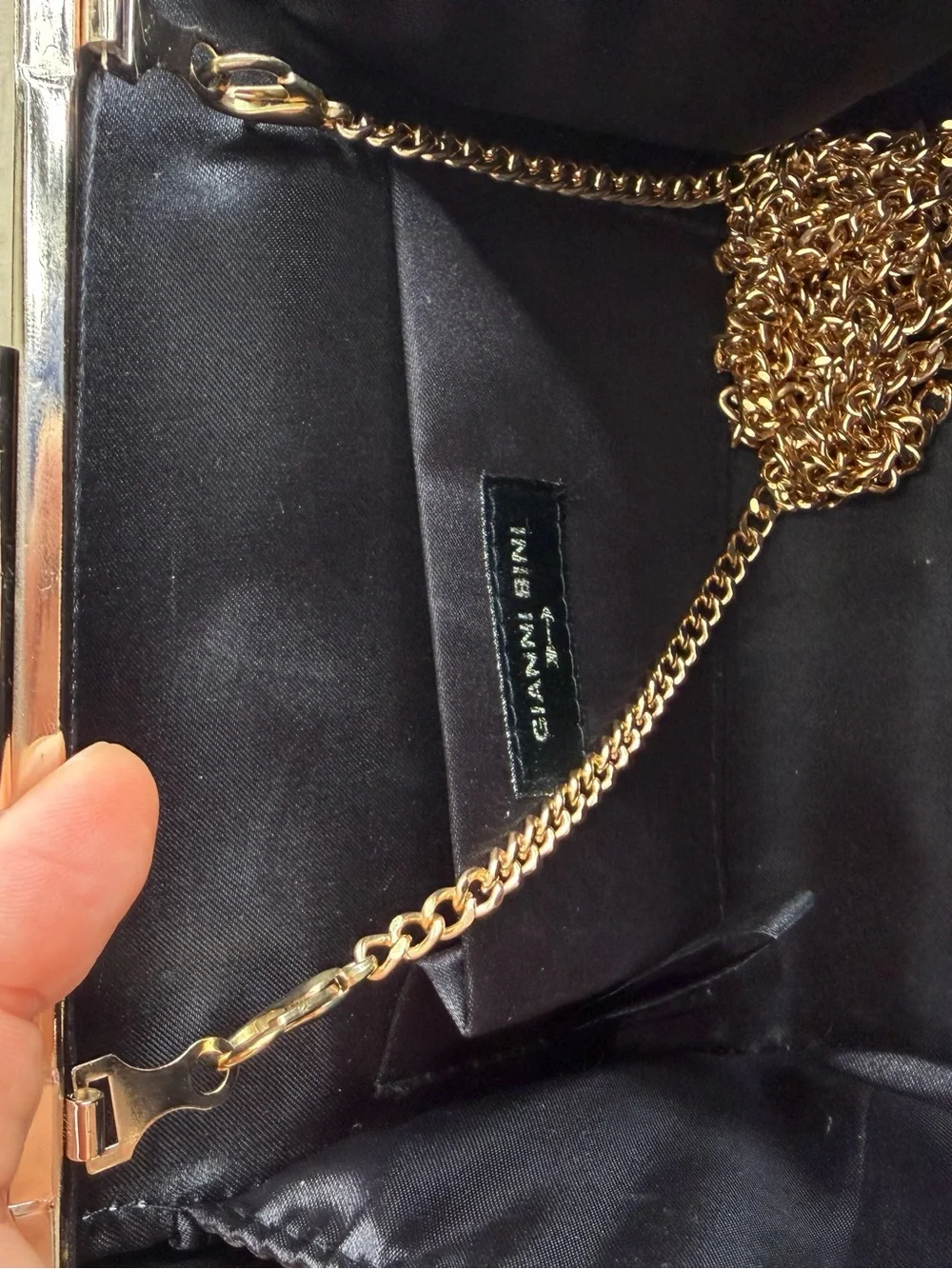 Gianni Bini Sequin Box Clutch Evening Bag Gold Chain Shoulder Purse Multicolor